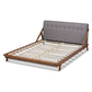 Sante Platform Bed - Mid-Century Modern Grey Fabric Upholstered Wood