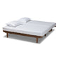 Hiro Expandable Twin to King Size Bed Frame in Modern Walnut Finish