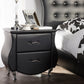 Erin Nightstand - Modern and Contemporary Black Faux Leather Upholstered