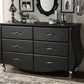 Enzo Dresser - Modern and Contemporary Black Faux Leather 6-Drawer