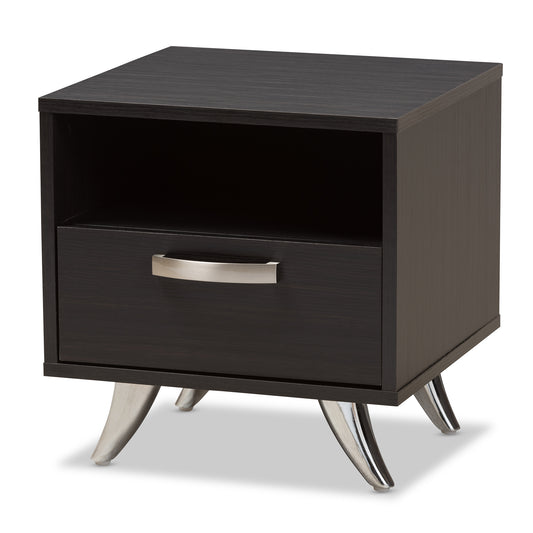 Warwick End Table - Modern Espresso Brown Finished Wood Accent Table for Living Room or Bedroom