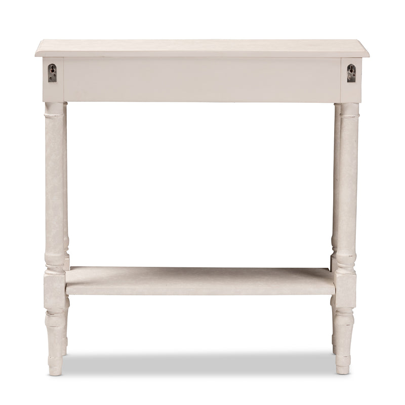 Ariella Console Table Country Cottage Farmhouse Style with 1 Drawer in White Finish