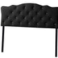 Rita Headboard - Modern and Contemporary Black Faux Leather Upholstered Button-tufted Scalloped Design