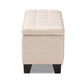 Fera Ottoman Modern and Contemporary Beige Fabric Upholstered Storage