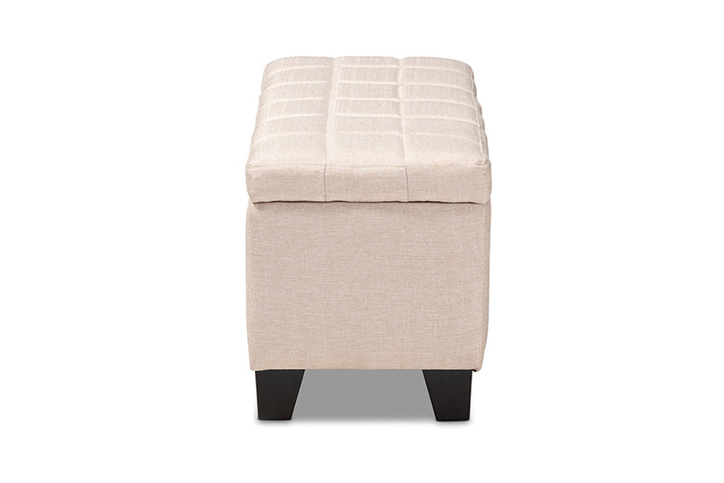 Fera Ottoman Modern and Contemporary Beige Fabric Upholstered Storage