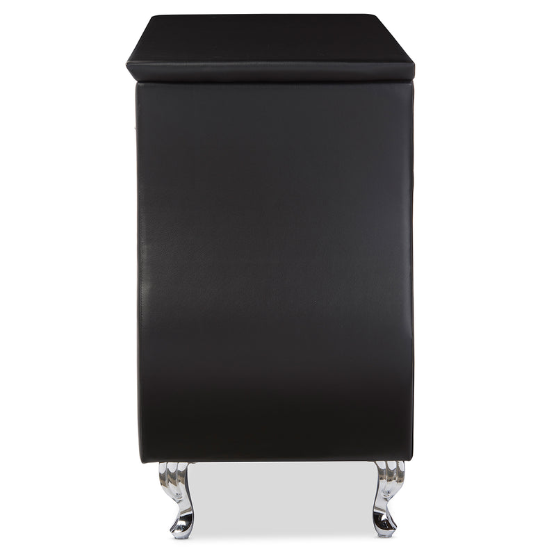 Enzo Dresser - Modern and Contemporary Black Faux Leather 6-Drawer