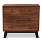 Calla 4-Drawer Wood Dresser in Modern Brown and Black Oak Finish, Stylish Storage for Bedroom or Living Room