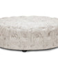 Cardiff Ottoman Beige Linen Modern Tufted