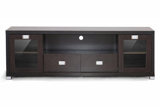 Gosford Modern TV Stand in Brown Wood Stylish Entertainment Center with Storage for Living Room