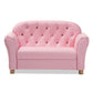 Gemma Kids Loveseat Modern Pink Faux Leather 2-Seater Sofa for Children