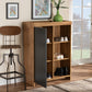 Caspian Modern Shoe Cabinet in Two-Tone Grey and Oak Brown Finished Wood for Stylish Storage Solutions