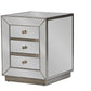 Currin Contemporary End Table with 3 Mirrored Drawers for Stylish Storage and Modern Decor