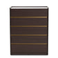 Walker 5-Drawer Chest Modern Contemporary Dark Brown Gold Finished Wood Faux Marble Top Stylish Storage Solution