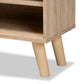 Mallory TV Stand Modern and Contemporary Two-Tone Oak Brown and Grey Finished Wood