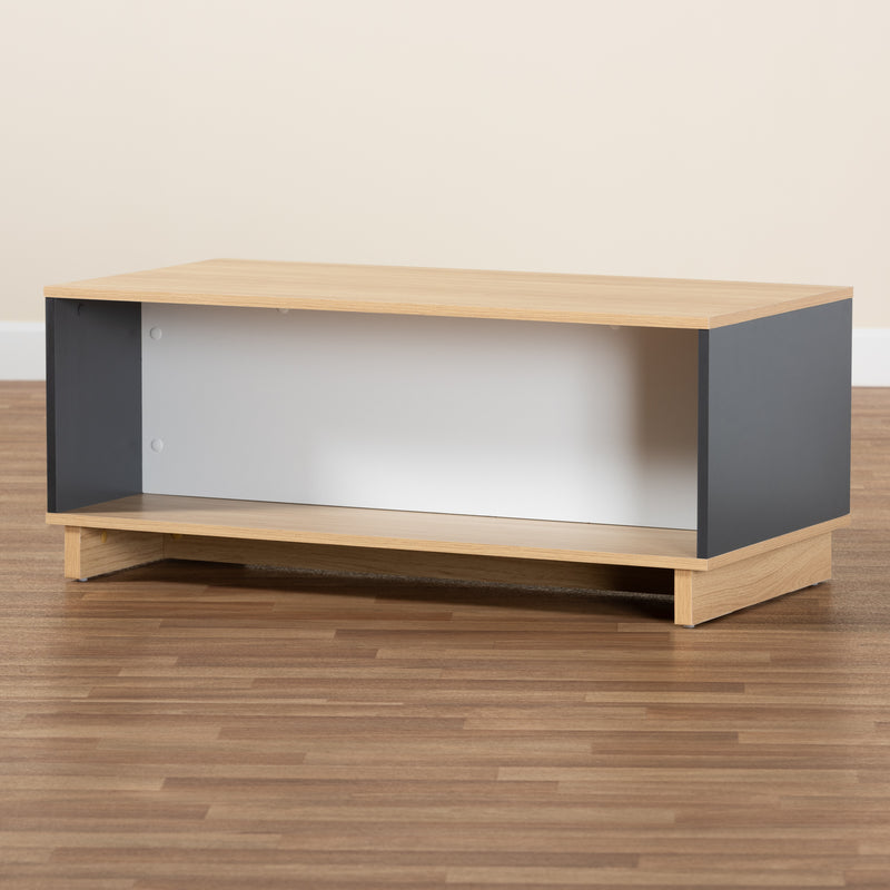 Marigold Coffee Table - Modern Multicolor Oak Brown and Grey Finished Wood Storage Solution