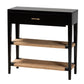 Freya Console Table Modern Bohemian Design Black Finished Bayur Wood with 1 Drawer for Stylish Storage