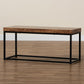 Bardot Modern Industrial Accent Bench in Walnut Brown Wood and Black Metal