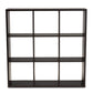 Janne 9-Cube Multipurpose Storage Shelf in Dark Brown Finish for Organizing and Displaying Books and Decor