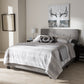 Hampton Bed - Modern and Contemporary Light Beige Fabric Upholstered