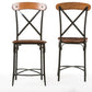 Broxburn Bar Stool Set of 2 Light Brown Wood and Metal Design for Modern Home or Kitchen