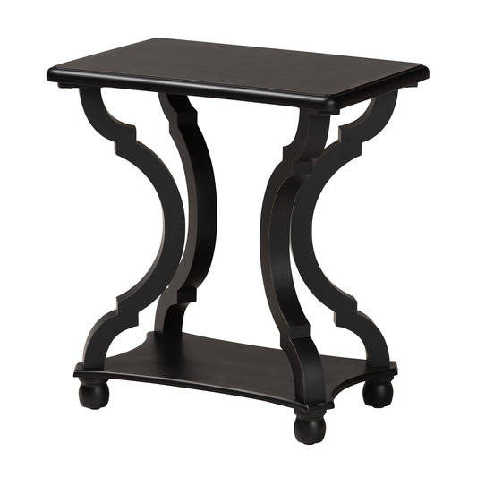 Cianna End Table Classic and Traditional Black Wood