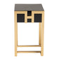 Luna End Table - Contemporary Glam Design with Black Wood and Gold Metal Accents