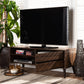 Suli Mid-Century Modern TV Stand Walnut Brown Wood with Storage and Stylish Design