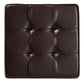 Magnus Ottoman Stool Modern Dark Brown Faux Leather Upholstered with Black Metal Base Stylish Accent Furniture for Living Room or Bedroom