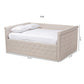 Amaya Daybed - Modern and Contemporary Light Beige Fabric Upholstered