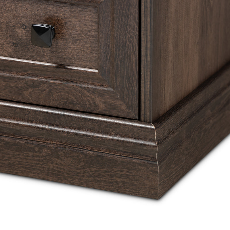 Nolan 5-Drawer Wood Chest in Hazel Walnut Finish - Stylish Storage for Bedroom or Living Room