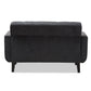 Carina Loveseat Mid-Century Modern Dark Grey Fabric Upholstered