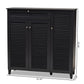 Coolidge Shoe Storage Cabinet Modern and Contemporary Dark Grey Finished 11-Shelf Wood with Drawer