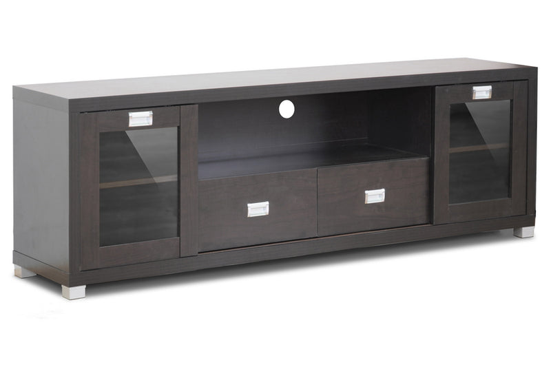 Gosford Modern TV Stand in Brown Wood Stylish Entertainment Center with Storage for Living Room