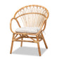 Benicia Rattan Dining Chair Modern Bohemian Style Natural Brown Finish