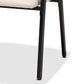 Delgado Dining Set Modern and Contemporary Beige Fabric Upholstered Black Metal 5-Piece