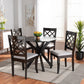 Jana Dining Set Modern and Contemporary Grey Fabric Upholstered Dark Brown Finished Wood 5-Piece