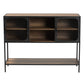 Cardea Modern Industrial Sideboard Walnut Brown Wood and Black Metal 2-Door Storage Cabinet for Living or Dining Room