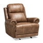 Buckley 3-Piece Reclining Living Room Set in Modern Light Brown Faux Leather Upholstery