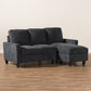 Greyson Sectional Sofa Modern and Contemporary Dark Grey Fabric Upholstered Reversible