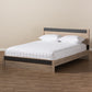 Jamie Queen Size Platform Bed in Modern Two-Tone Oak and Grey Wood Design