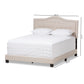 Emerson Bed - Modern and Contemporary Light Beige Fabric Upholstered