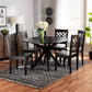 Ela Modern Contemporary 7-Piece Dining Set in Dark Brown Finished Wood