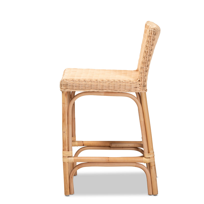 Athena Rattan Counter Stool - Modern Contemporary Design with Natural Finish for Stylish Home Decor