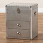 Serge Accent Storage Cabinet French Industrial Silver Metal 2-Drawer Design for Stylish Organization and Home Decor