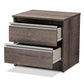 Gallia Nightstand - Modern Oak Brown Finished 2-Drawer Bedroom Furniture