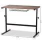 Anisa Height Adjustable Desk Modern Industrial Design with Walnut Finished Wood and Black Metal Frame