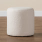 Tori Modern Ottoman in Ivory Boucle Upholstery for Stylish Living Room Decor