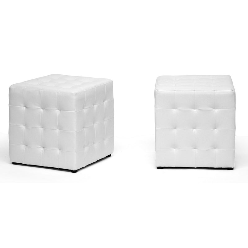 Siskal Ottoman Black Modern Cube Set of 2