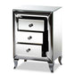 Pauline Mirrored End Table Contemporary Glam Design with 3 Drawers for Stylish Storage and Organization