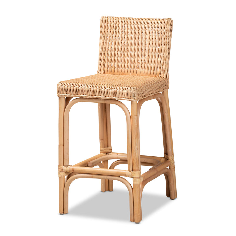 Athena Rattan Counter Stool - Modern Contemporary Design with Natural Finish for Stylish Home Decor